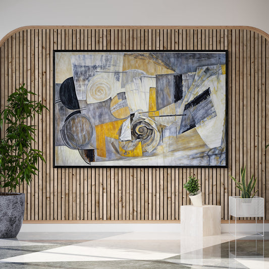 Harmonic Dissonance abstract canvas wall art with bold shapes and blended color