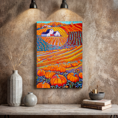 Harvest Hues Autumn Landscape Canvas Wall Art