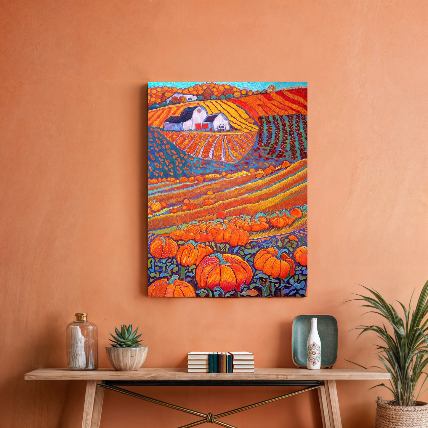Harvest Hues Autumn Landscape Canvas Wall Art
