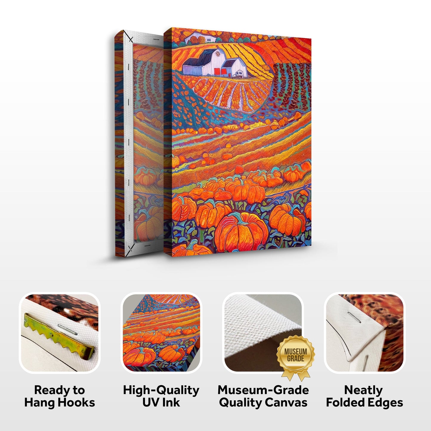 Harvest Hues Autumn Landscape Canvas Wall Art