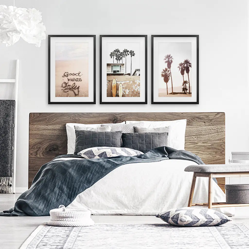Boho Coastal Wall Art Set of 3 Surf Prints