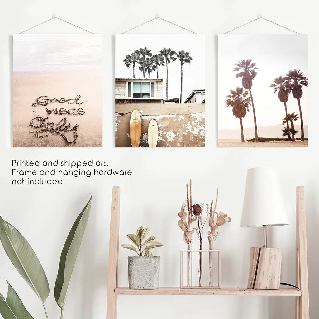 Boho Coastal Wall Art Set of 3 Surf Prints