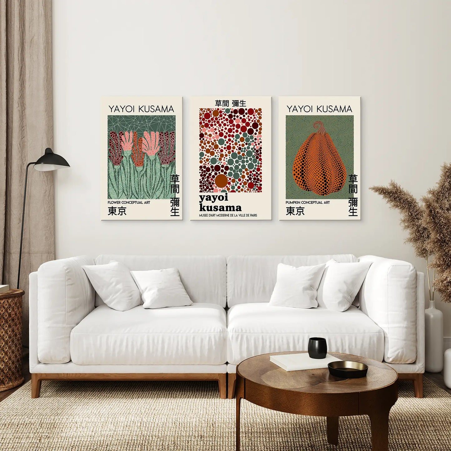 Contemporary Abstract Wall Art Set of 3 Dot Prints