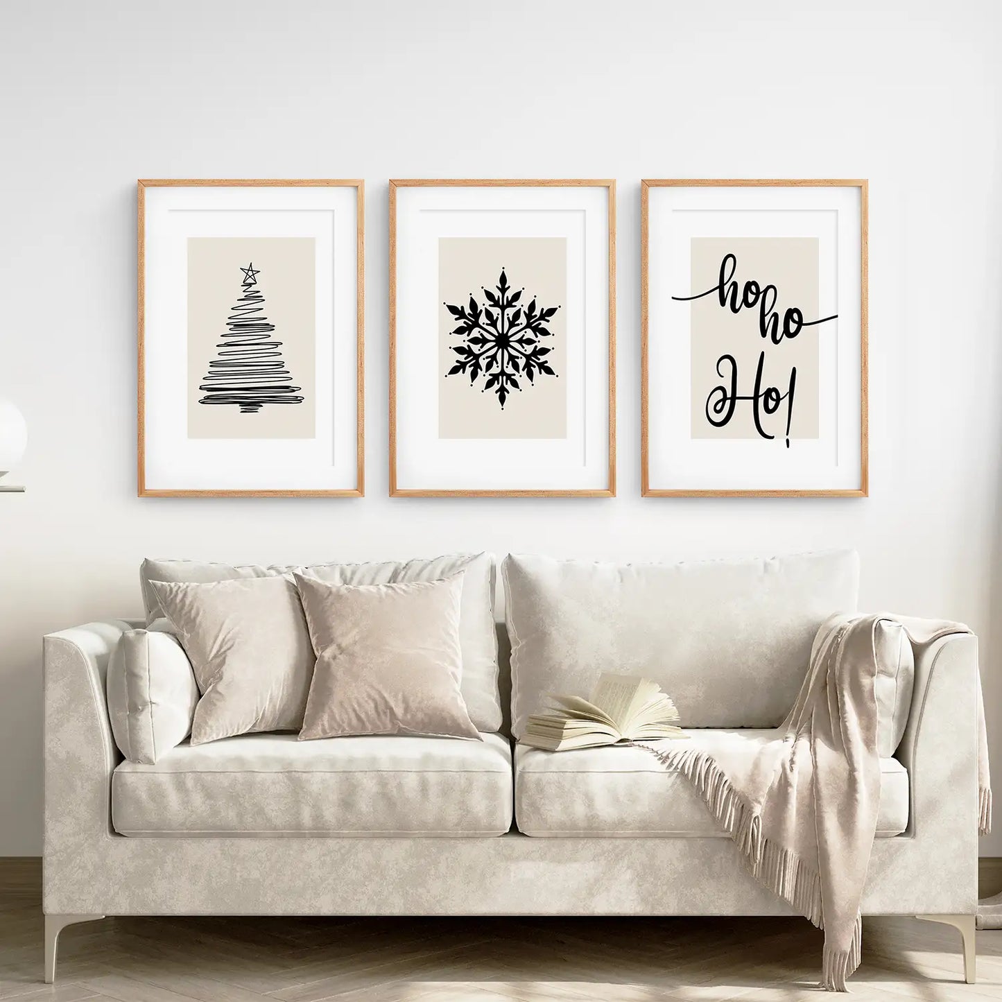 Nordic Christmas Landscape Wall Art Set of 3