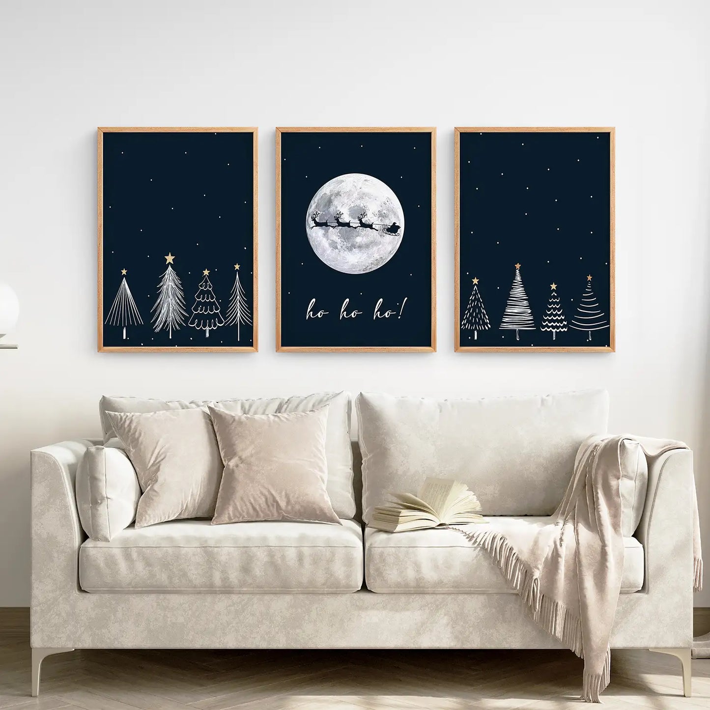 Winter Nordic Landscape Christmas Wall Art Set of 3