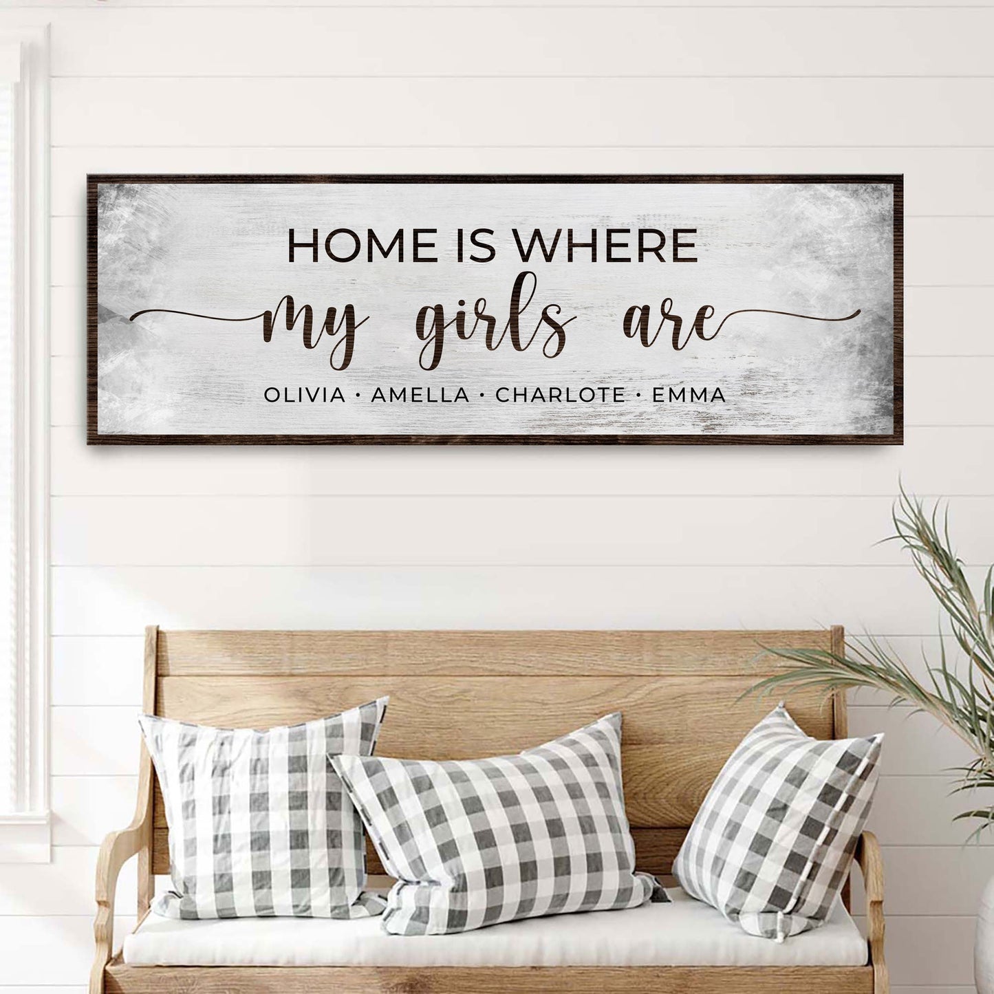 Home Is Where My Girls Are Canvas Wall Art