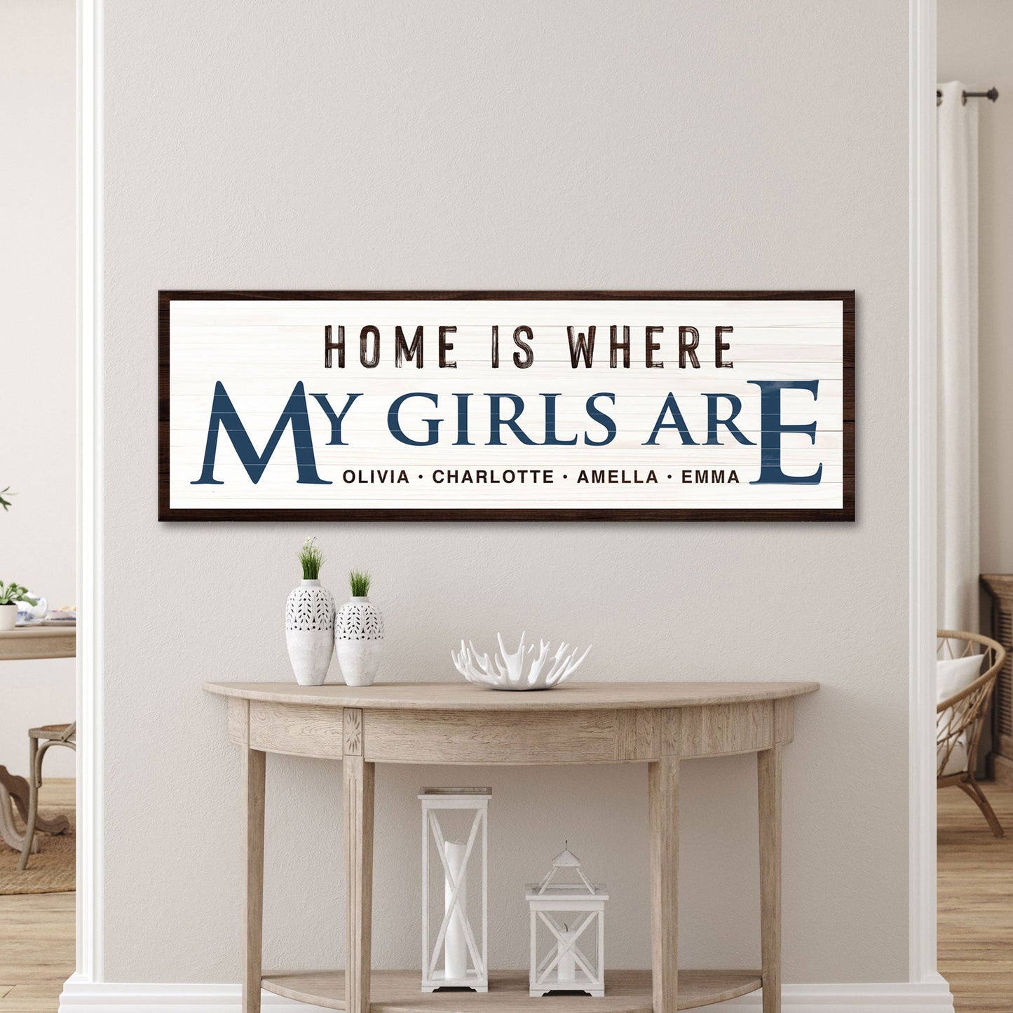 Home Is Where My Girls Are Canvas Wall Art