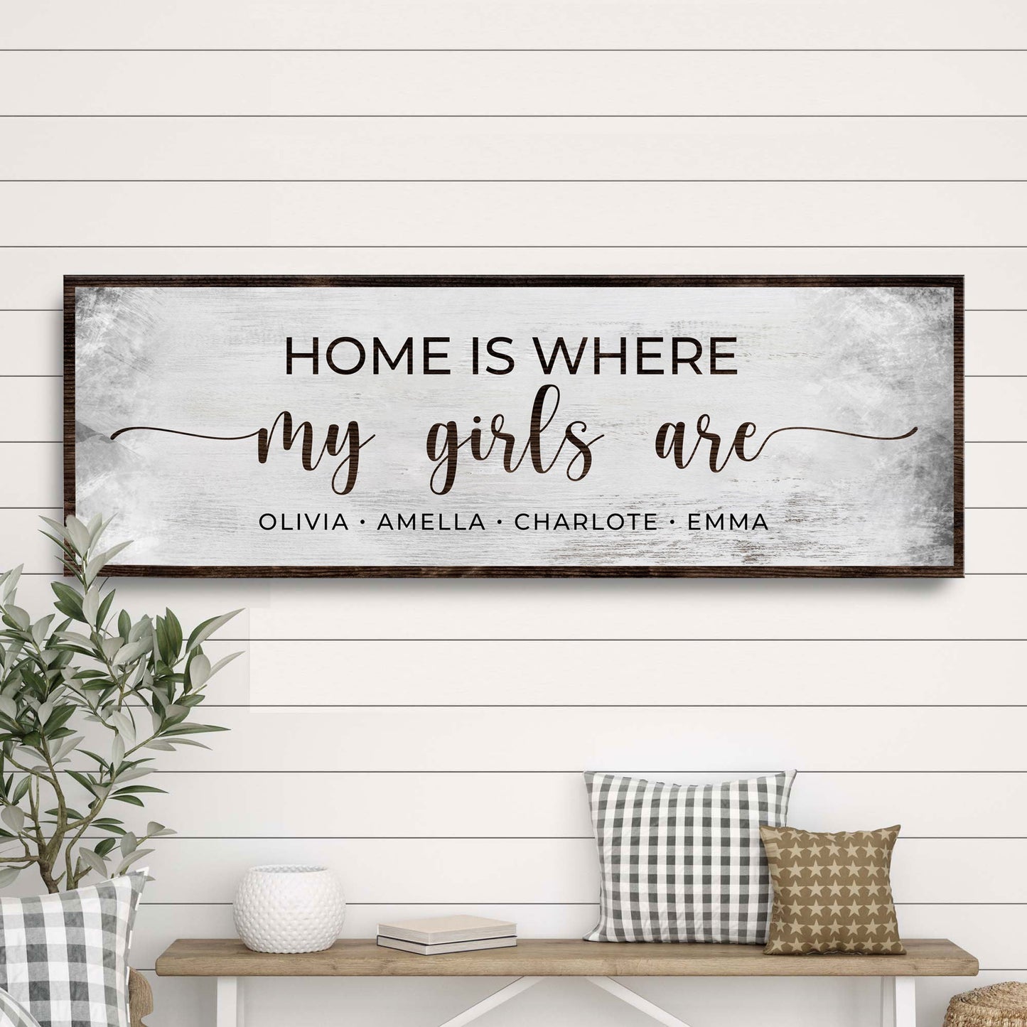 Home Is Where My Girls Are Canvas Wall Art