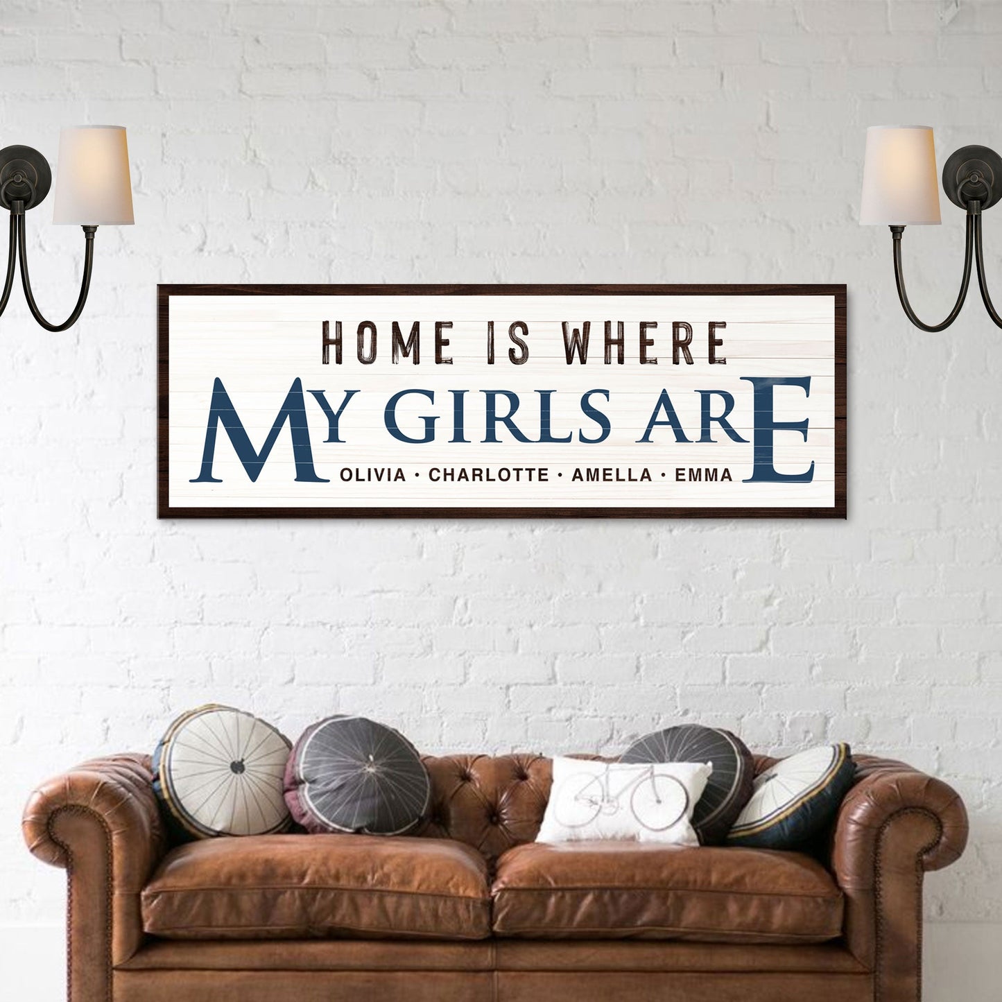 Home Is Where My Girls Are Canvas Wall Art