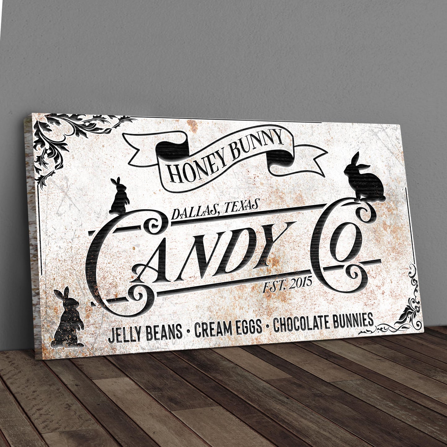 Honey Bunny Candy Company Vintage Canvas Wall Art