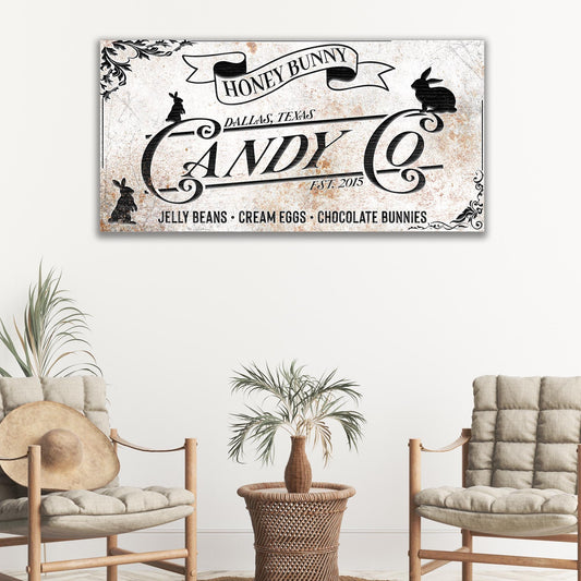 Honey Bunny Candy Company Vintage Canvas Wall Art