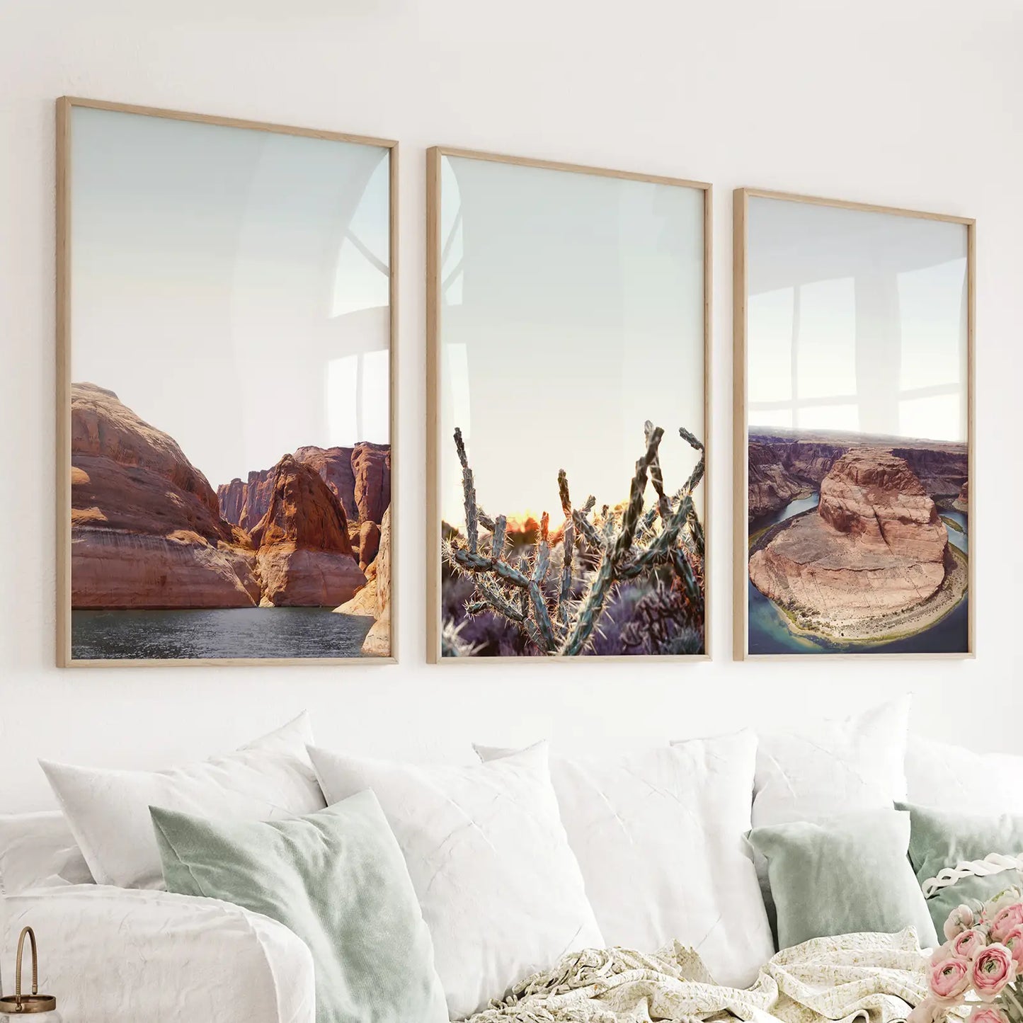 Lake Powell and Horseshoe Bend southwest travel 3 piece wall art set