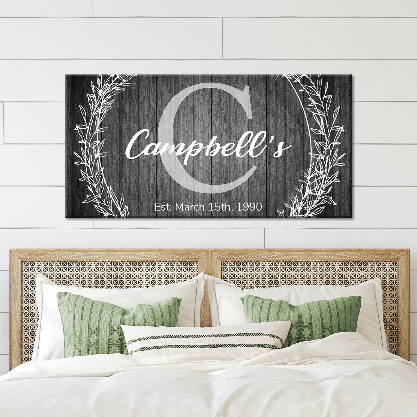 Family Name Monogram Canvas Wall Art