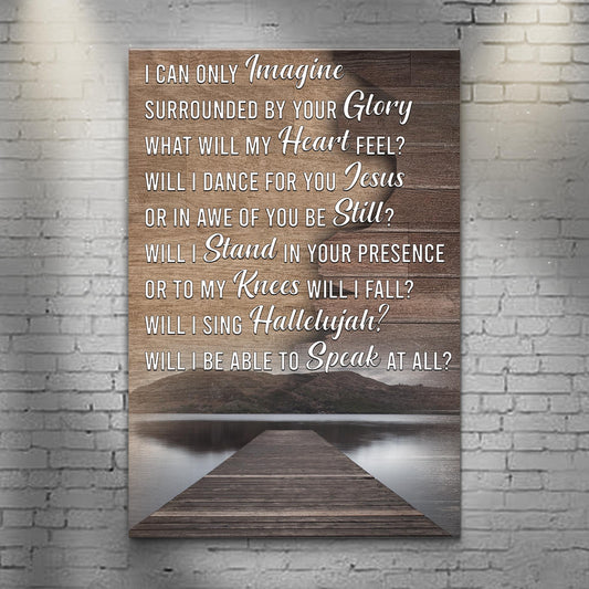 I Can Only Imagine faith rustic word-art canvas sign for a prayer corner