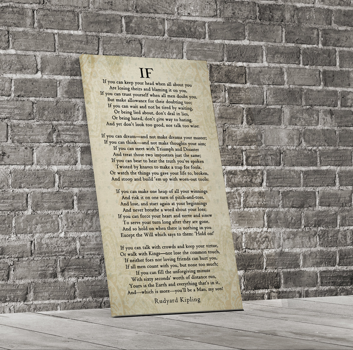 If Poem Canvas Wall Art, Rudyard Kipling Graduation Gift