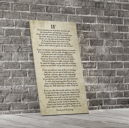 If Poem Canvas Wall Art, Rudyard Kipling Graduation Gift