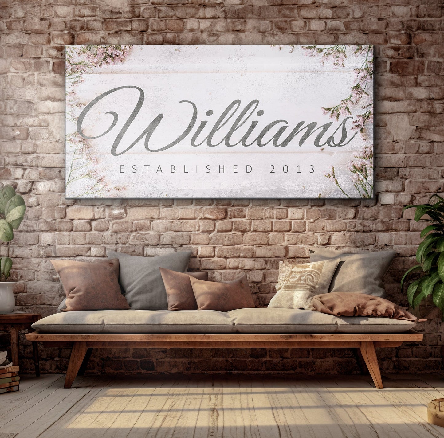 Family Name Canvas Wall Art Sign