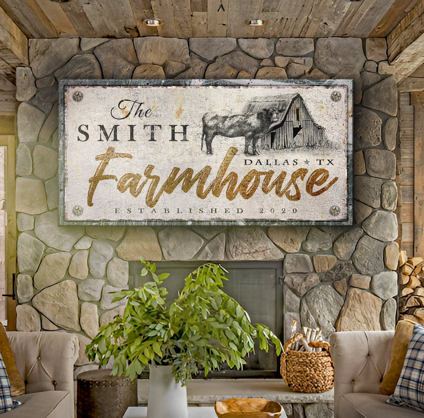 Rustic Farmhouse Canvas Sign V