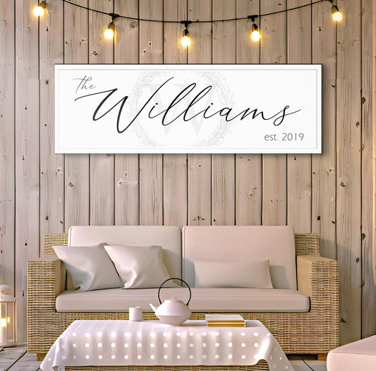 Personalized Family Name Canvas Sign XVI