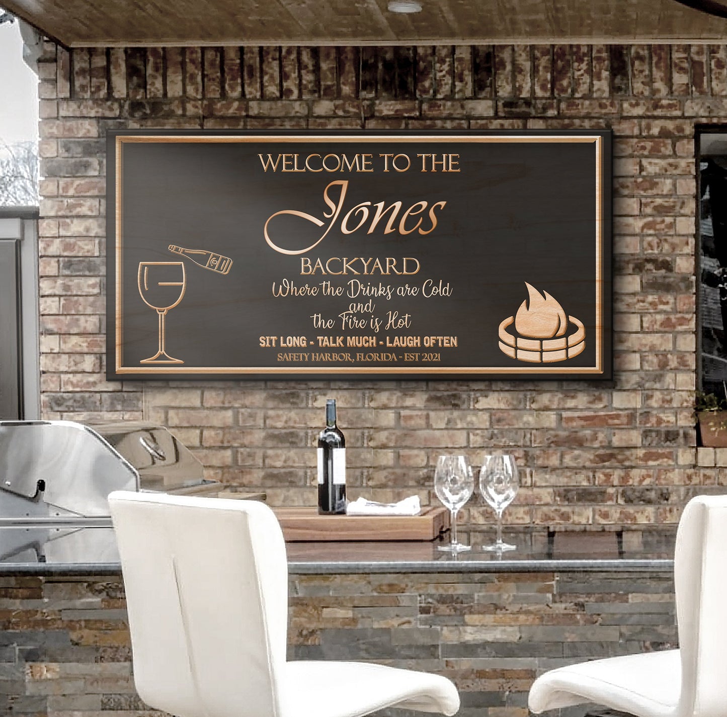 Backyard Canvas Wall Art Sign