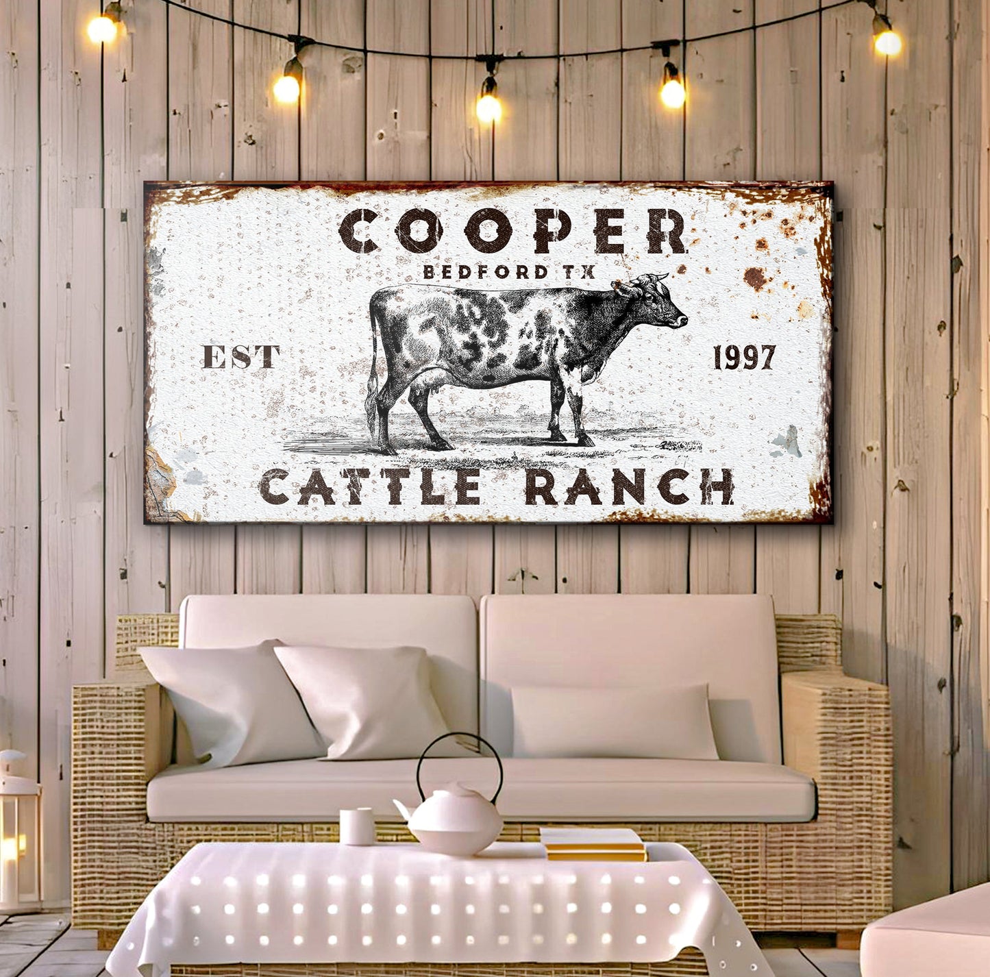 Cattle Ranch Farmhouse Canvas Sign III