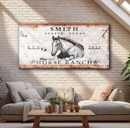 Rustic Horse Ranch Farmhouse Canvas Wall Art