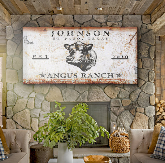 Angus Ranch Canvas Sign