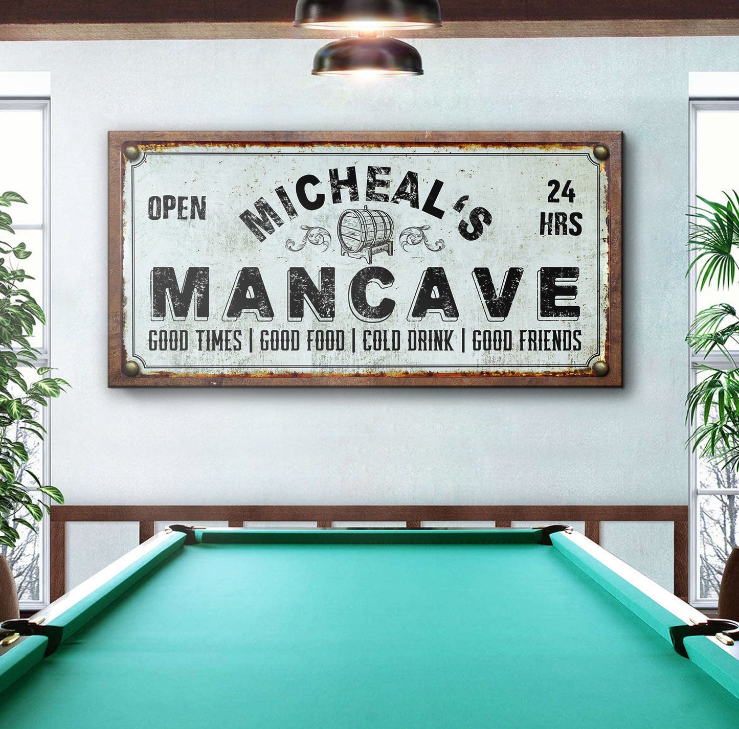 Personalized Man Cave Canvas Sign