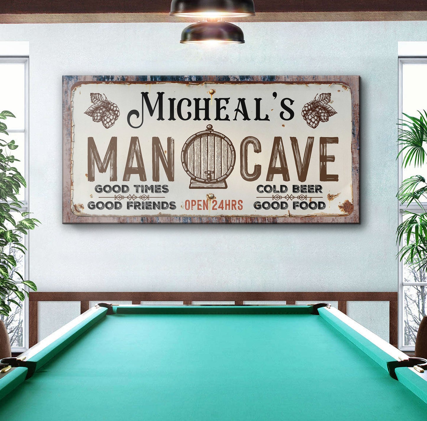 Man Cave Canvas Sign