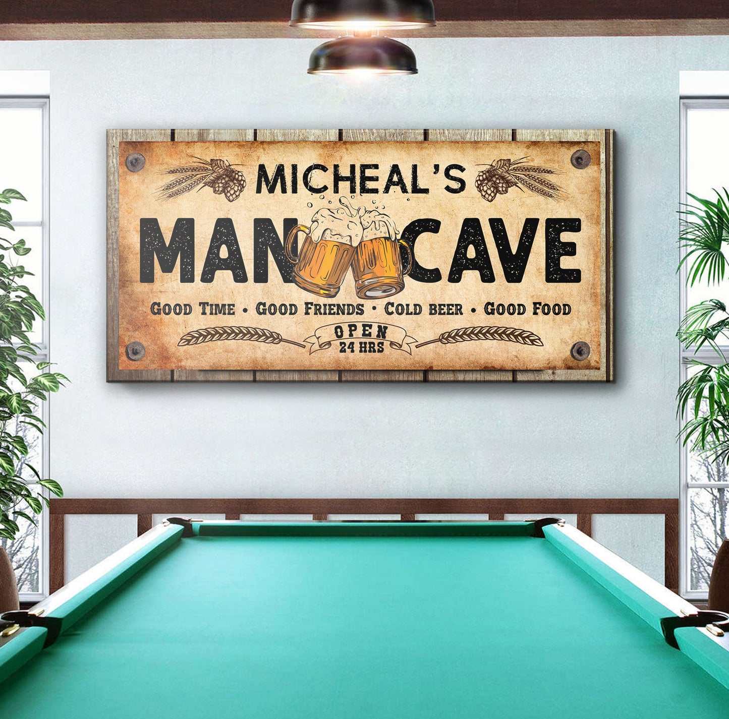 Man Cave Canvas Sign
