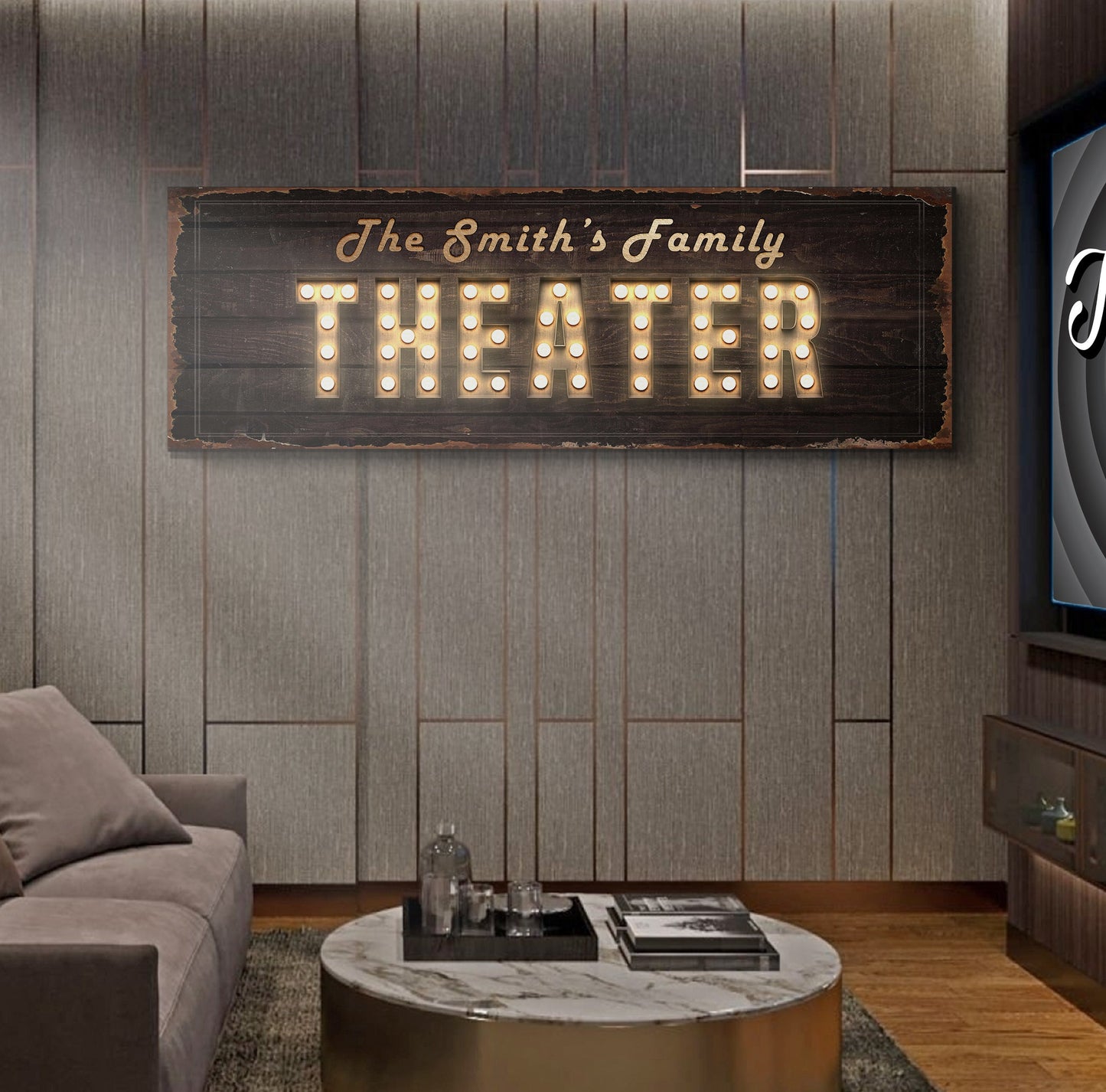 Theater Room Canvas Wall Art Sign III