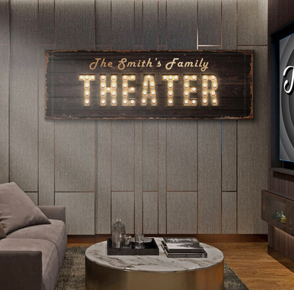 Theater Room Canvas Wall Art Sign III