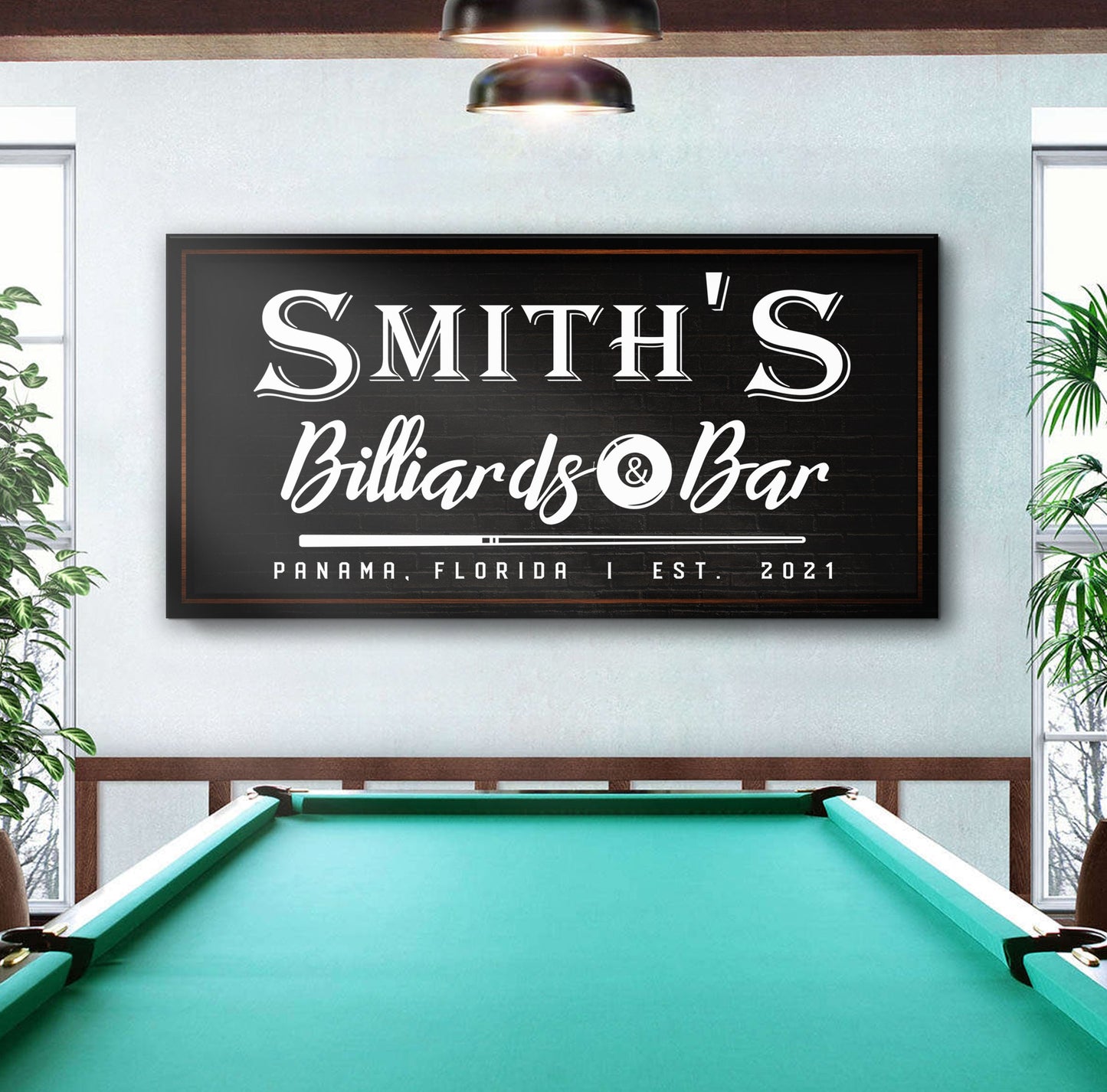 Billiards and Bar Canvas Wall Art Sign