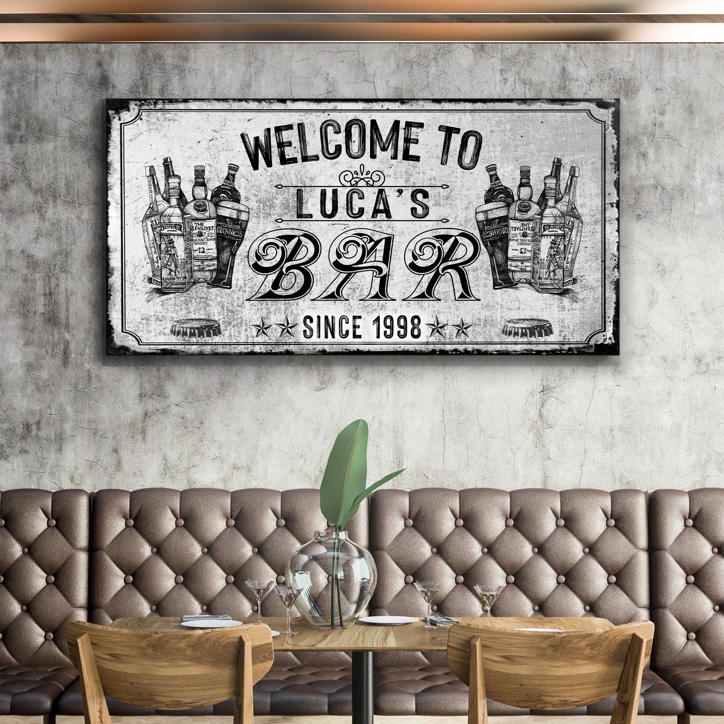 Home Bar Canvas Sign