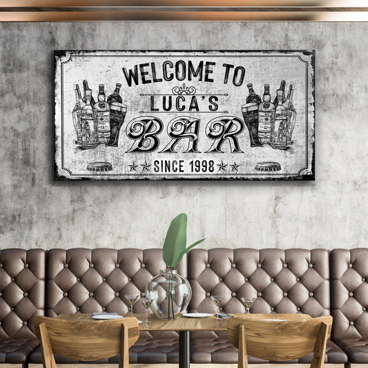 Home Bar Canvas Sign