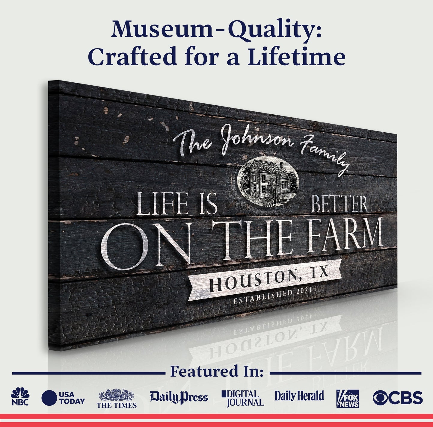 Life Is Better on the Farm Farmhouse Canvas Sign