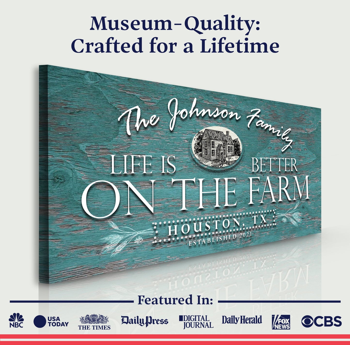 Life Is Better on the Farm Canvas Wall Art Sign