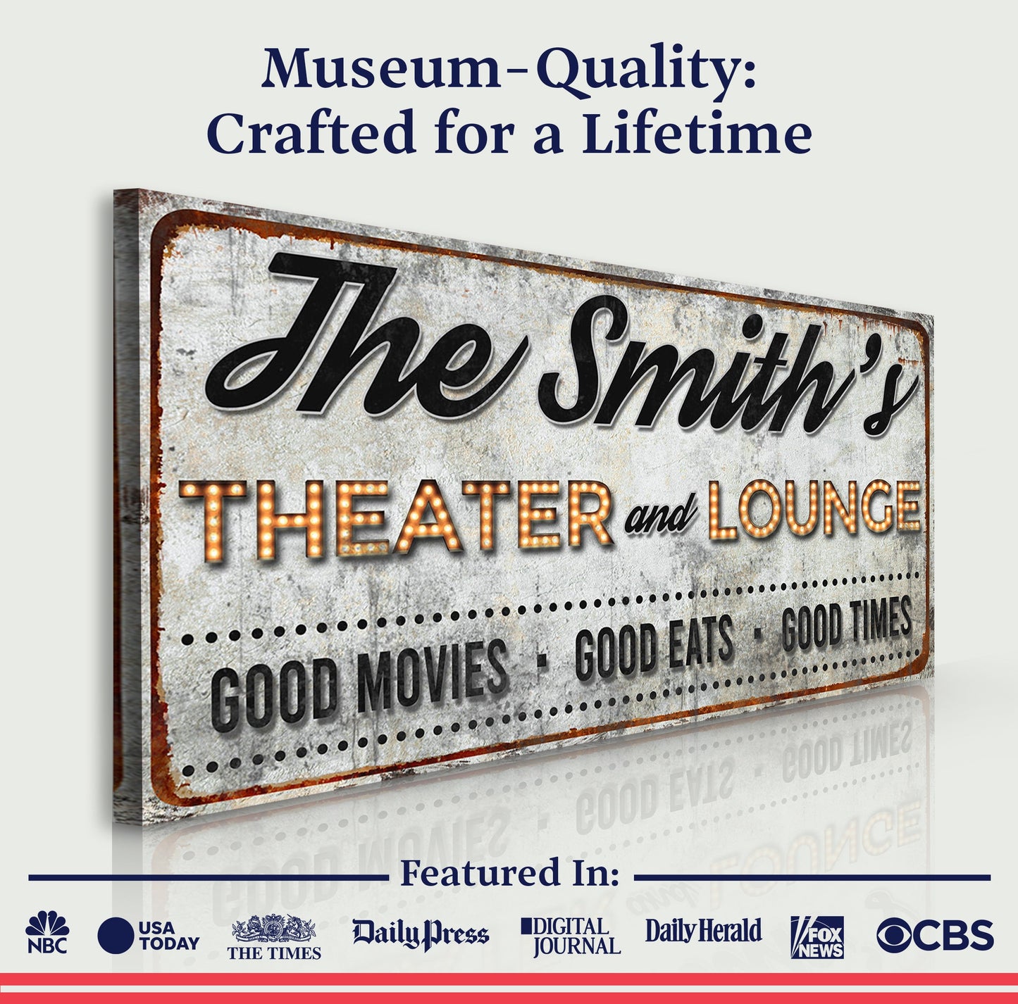 Family Theater And Lounge Canvas Sign IV