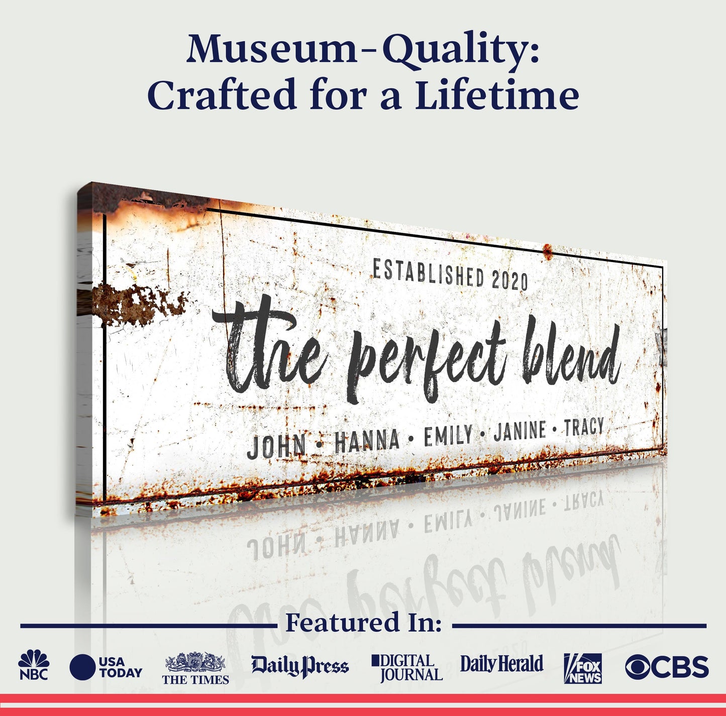 The Perfect Blend Coffee Bar Canvas Sign