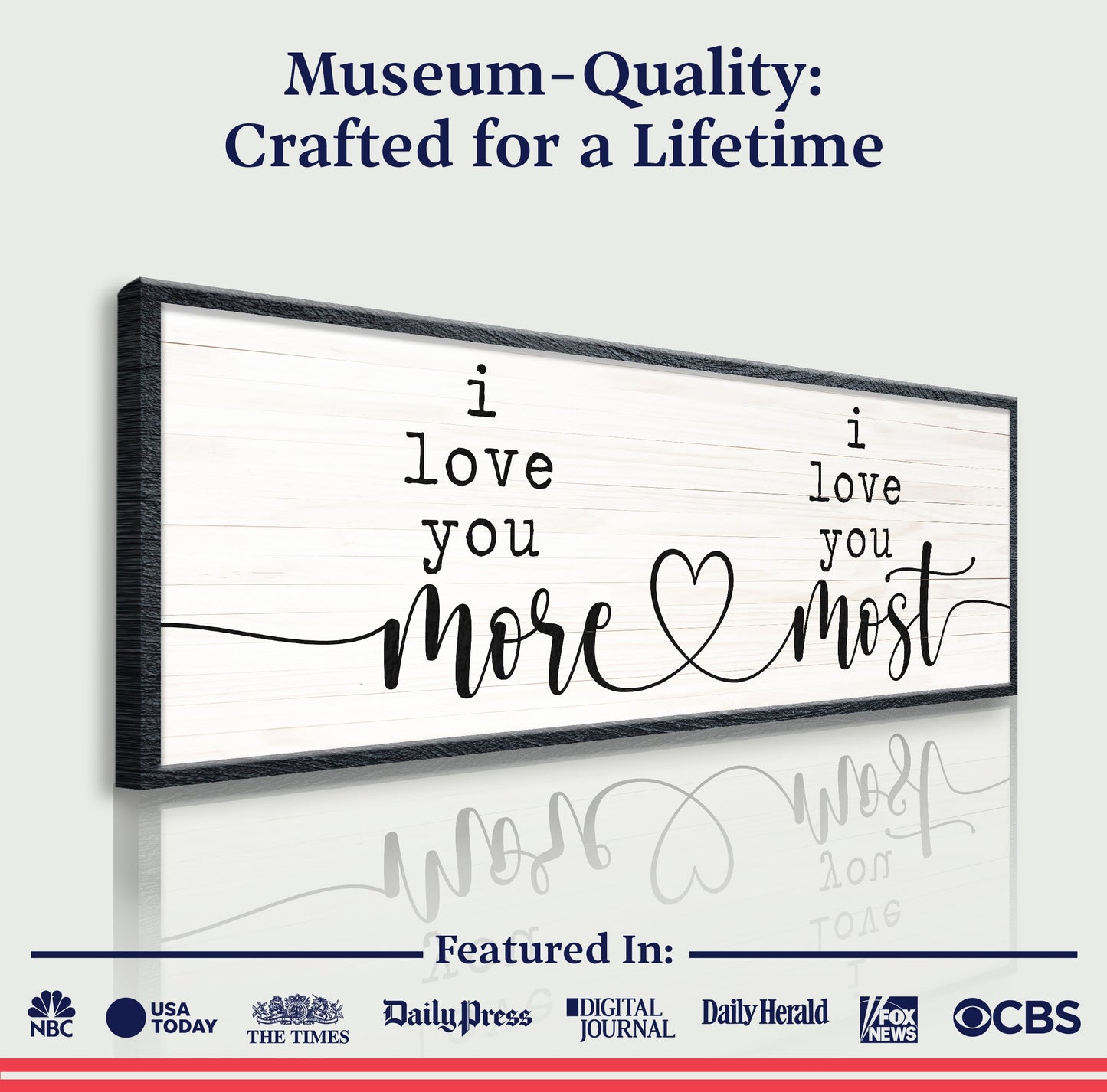 I Love You More I Love You Most Couple Canvas Sign