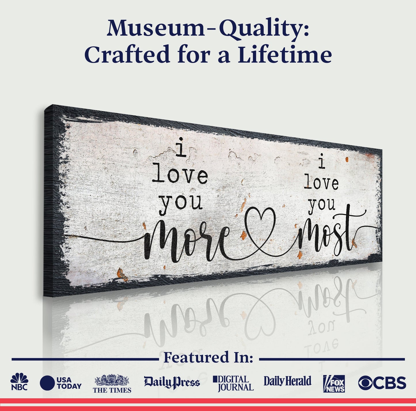 I Love You More I Love You Most Canvas Wall Art