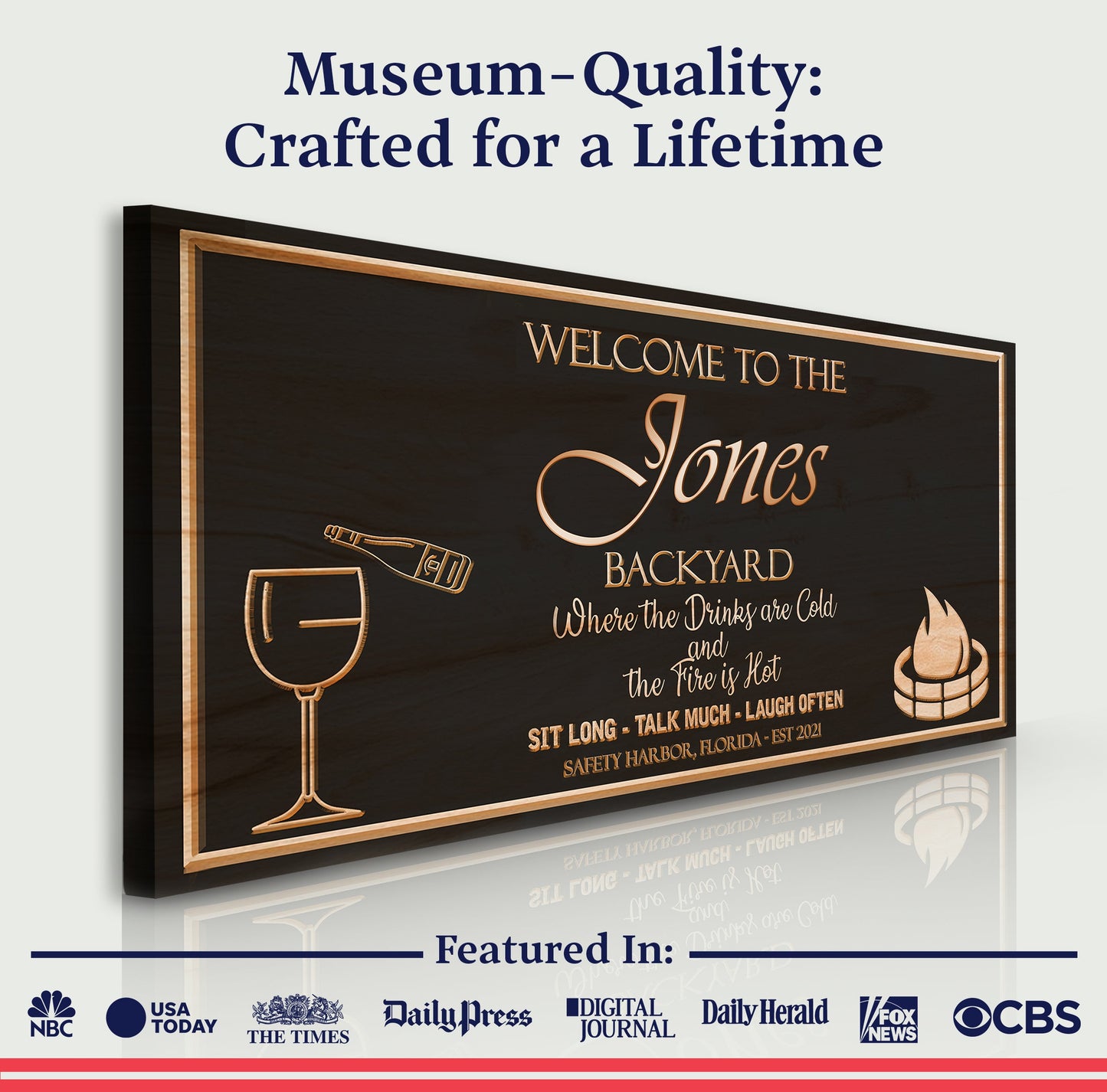 Backyard Canvas Wall Art Sign