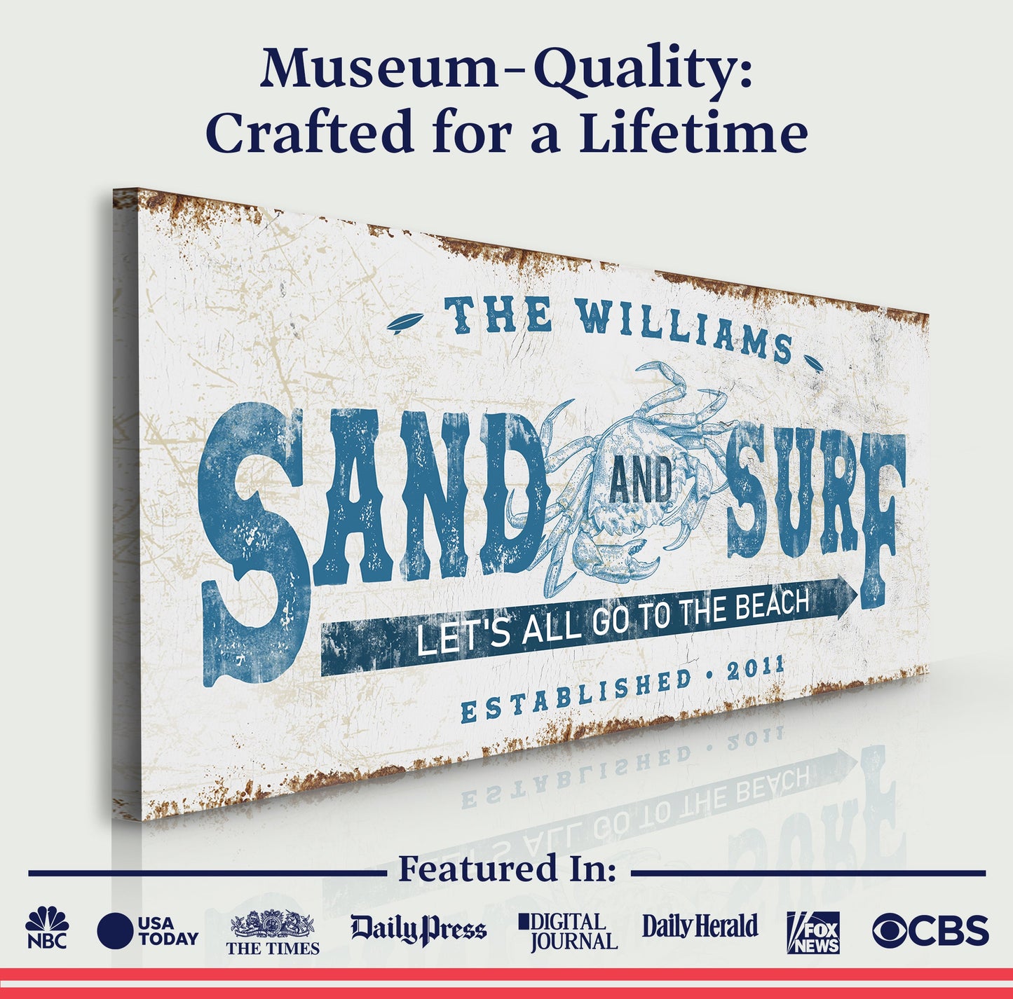 Sand and Surf Beach House Canvas Wall Art
