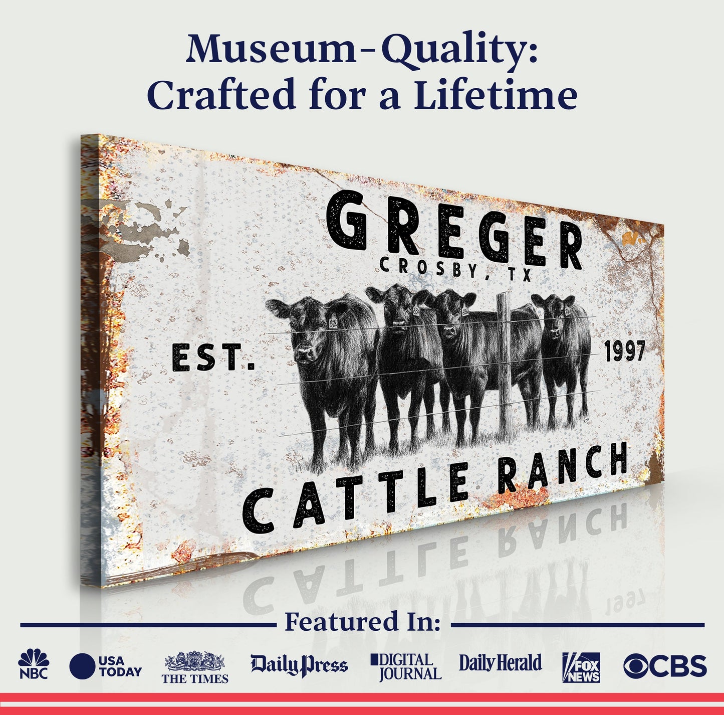 Cattle Ranch Rustic Canvas Wall Art