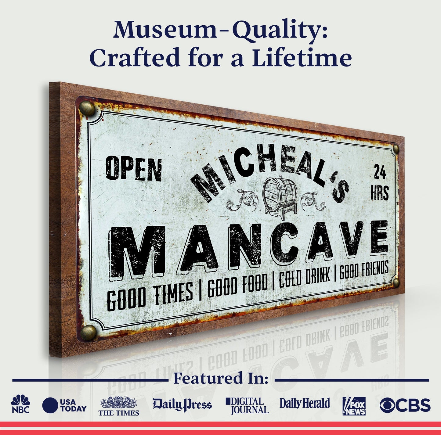 Personalized Man Cave Canvas Sign