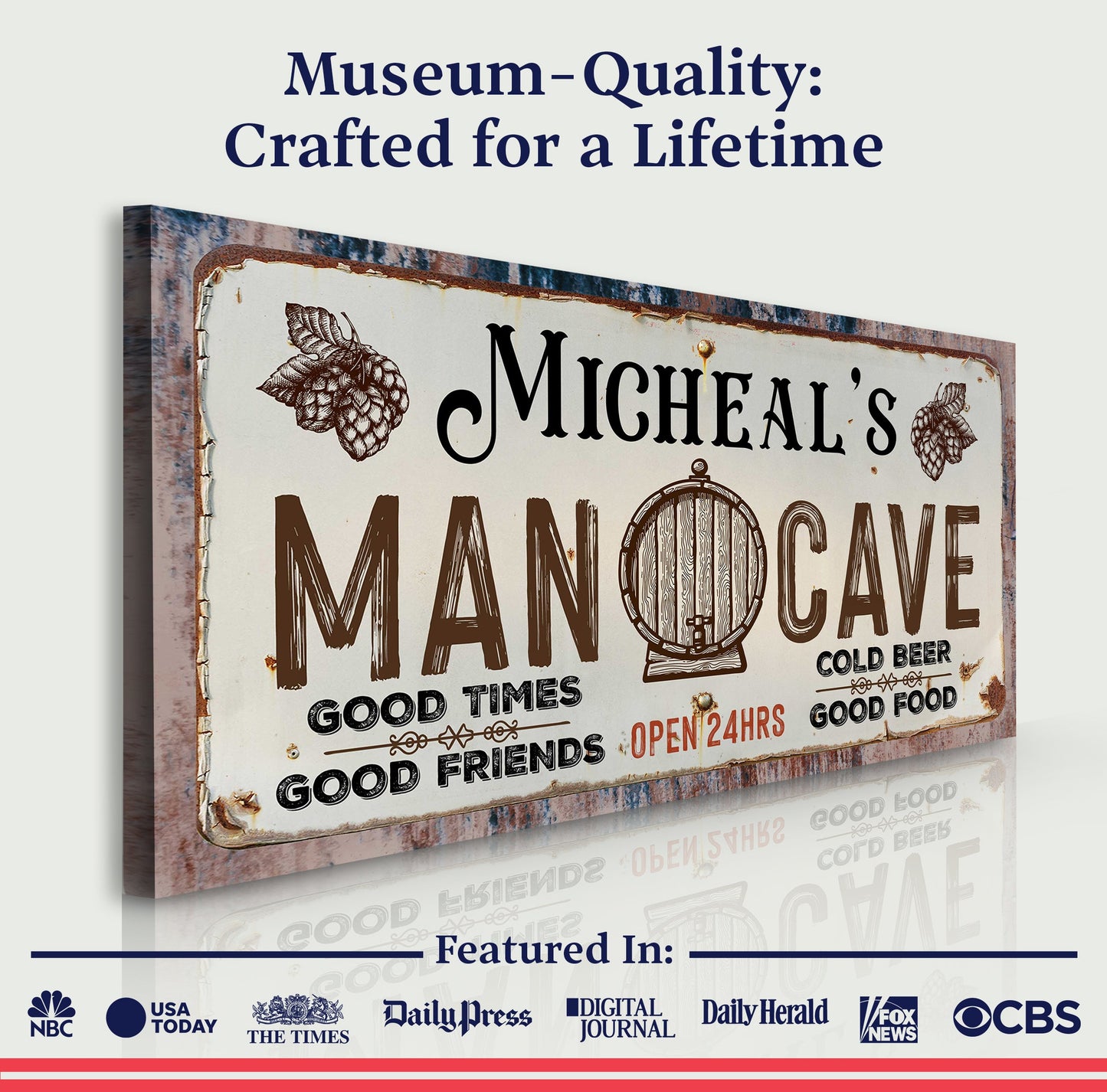 Man Cave Canvas Sign