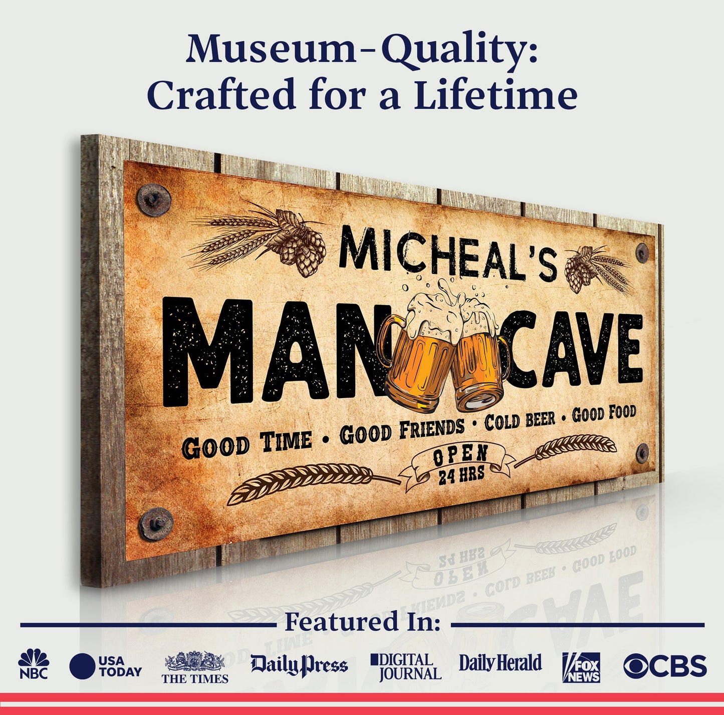 Man Cave Canvas Sign