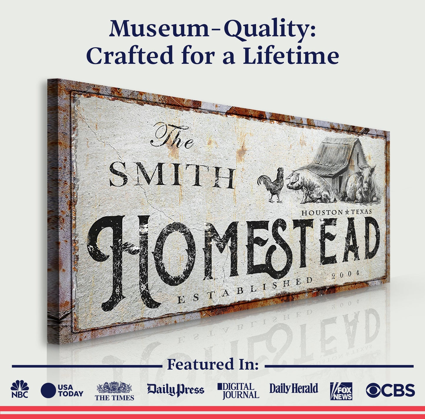 Personalized Homestead Canvas Sign