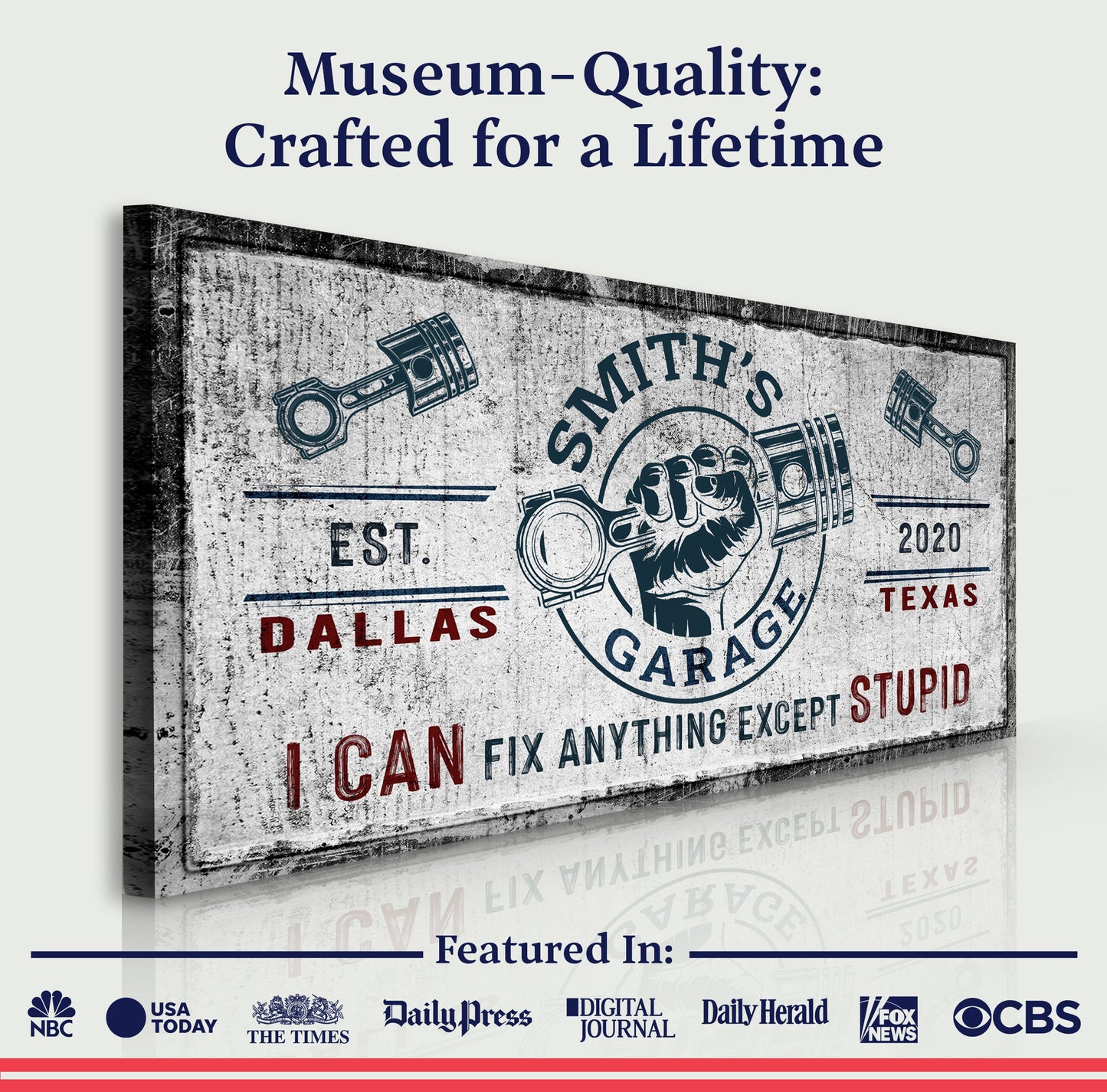 Personalized Family Garage Canvas Sign