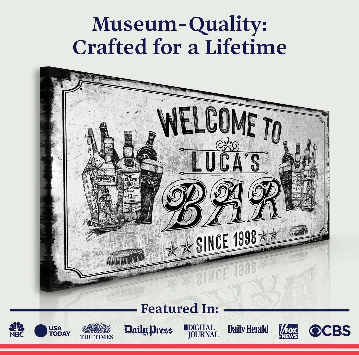 Home Bar Canvas Sign